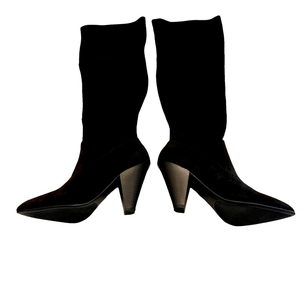 Zigisoho Black Over the Knee Boots Vegan Suede Size 7